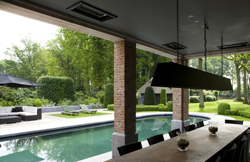 terrasontwerp met zwembad loungeruimte en eethoek Jan Joris TuinArchitectuur