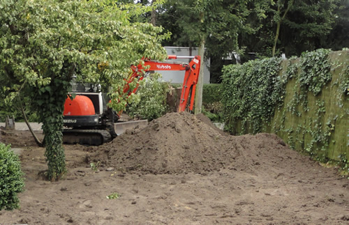 tuinaanleg grondwerken en terreinprofilering Jan Joris TuinArchitectuur